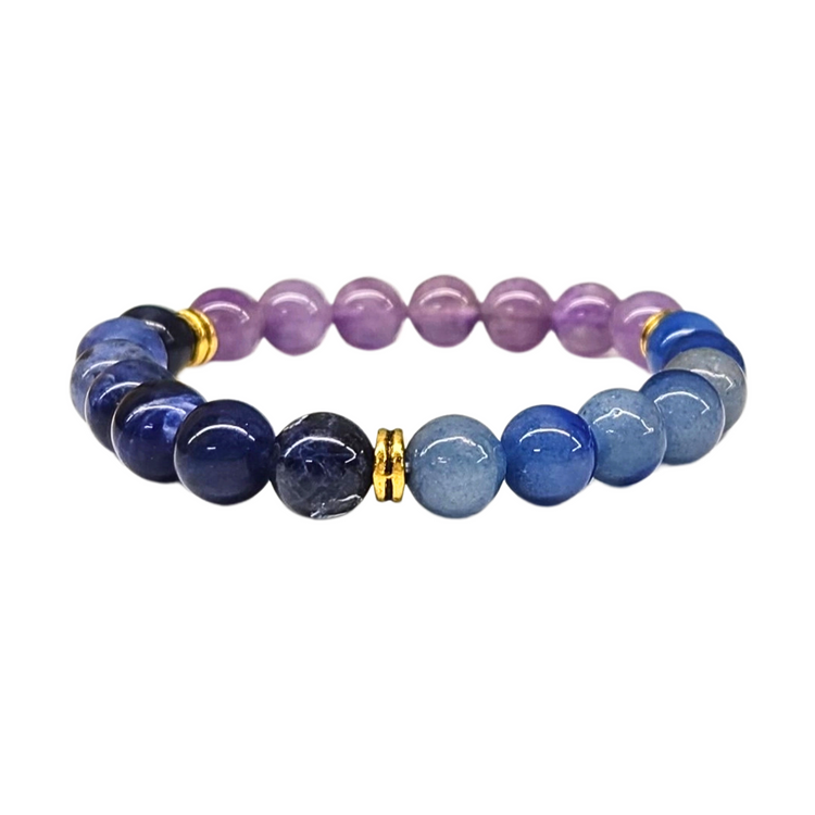 Anxiety Support Bracelet - Blue Aventurine, Sodalite and Amethyst