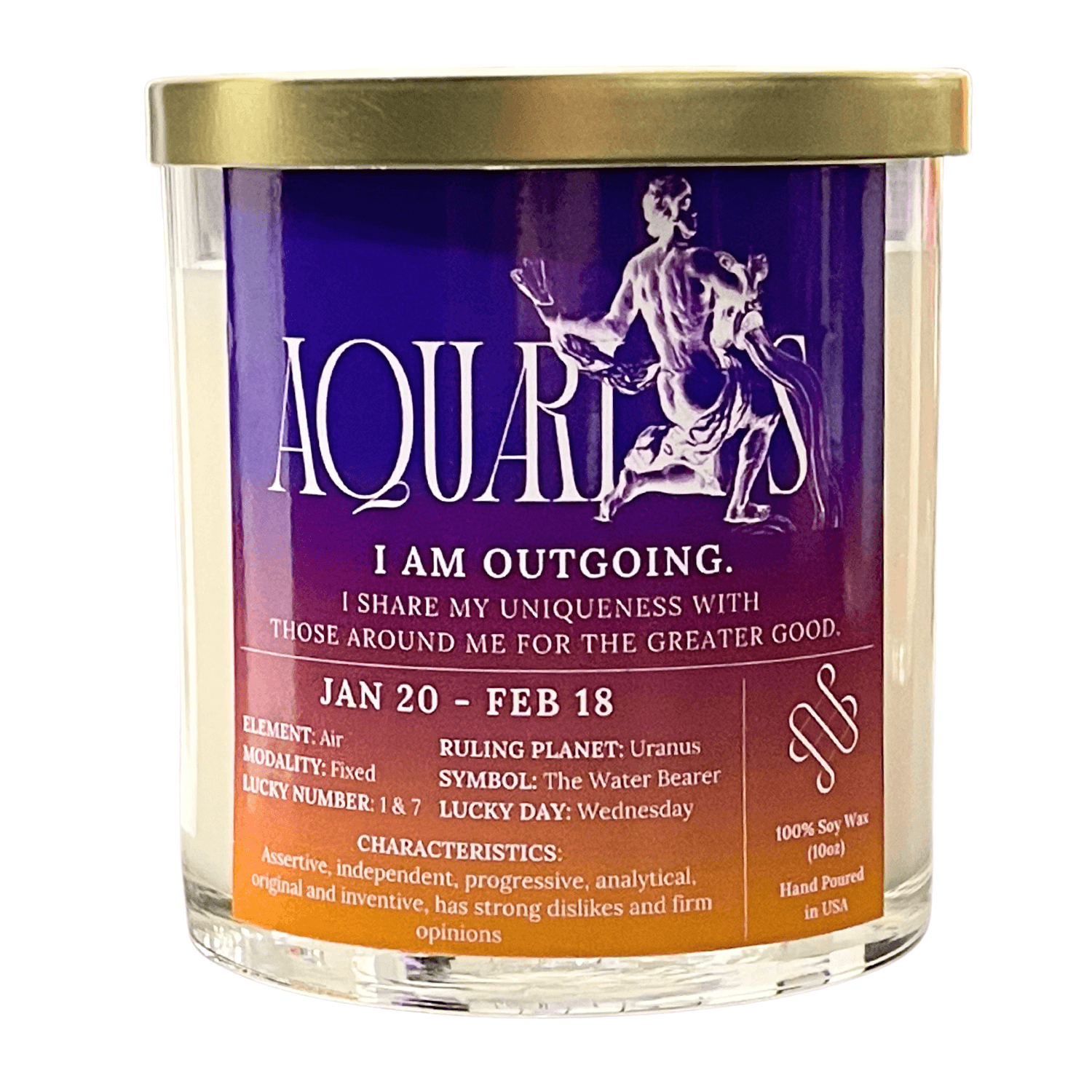 aquarius zodiac candle