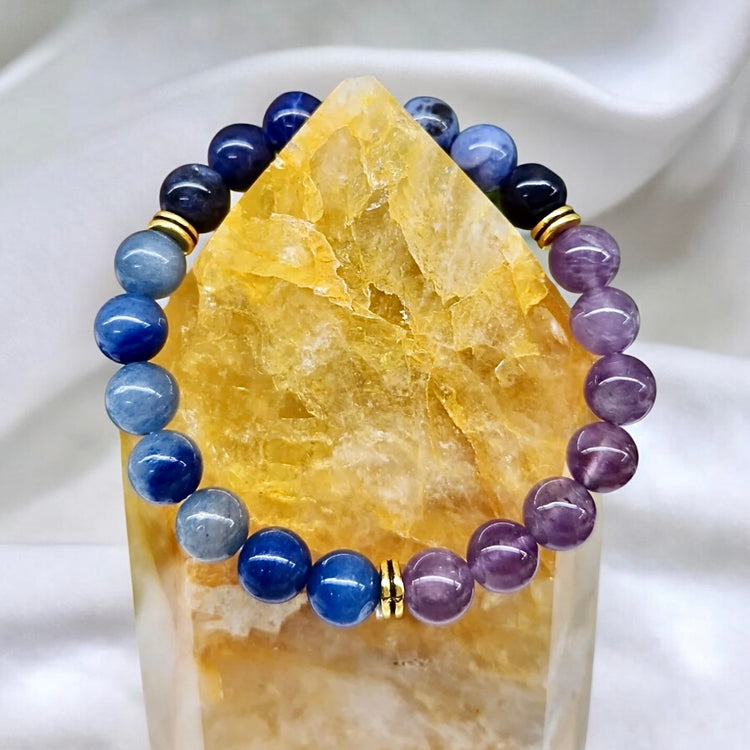 Anxiety Support Bracelet - Blue Aventurine, Sodalite and Amethyst