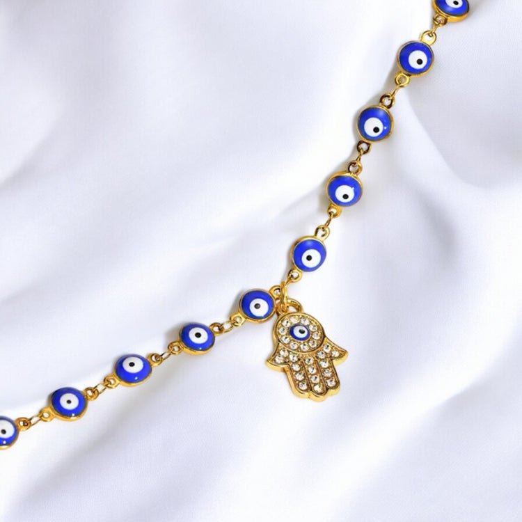 Evil Eye & Hamsa Hand Anklet