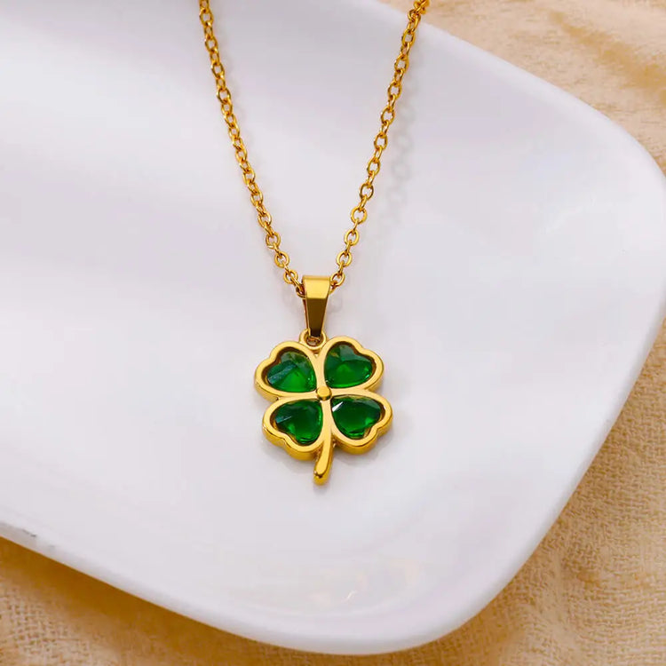 Four Leaf Clover Good Luck Necklace