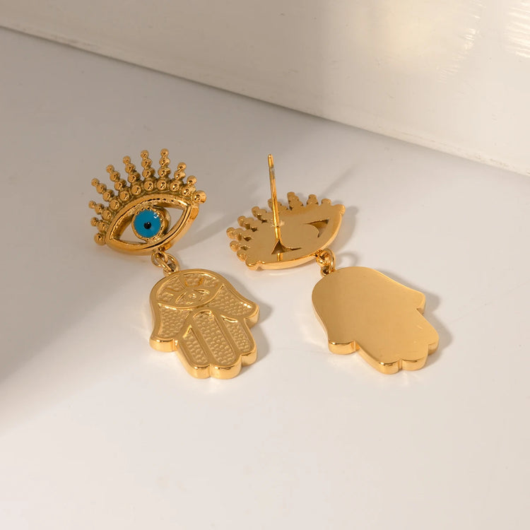 Evil Eye & Hamsa Hand Earrings