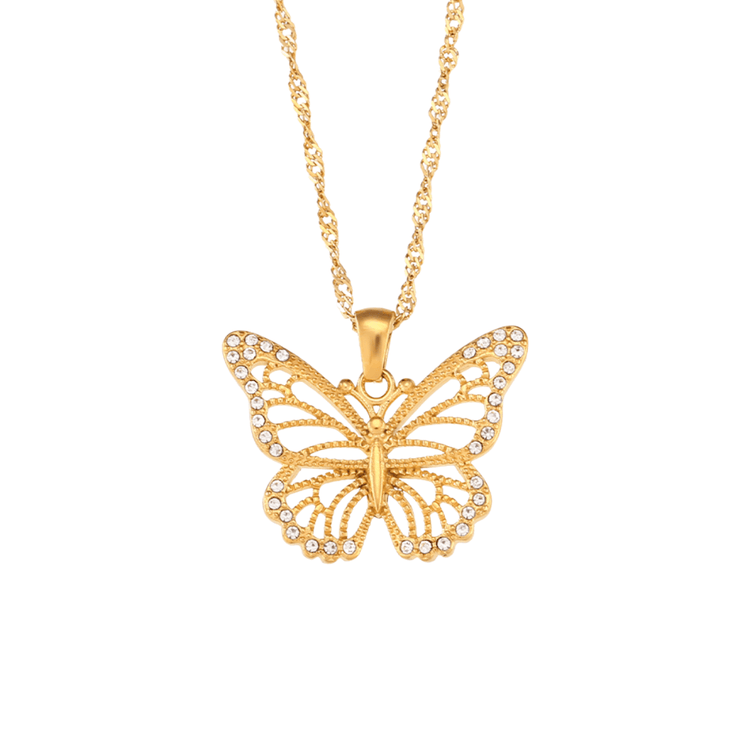 Butterfly Necklace w/ Cubic Zircon