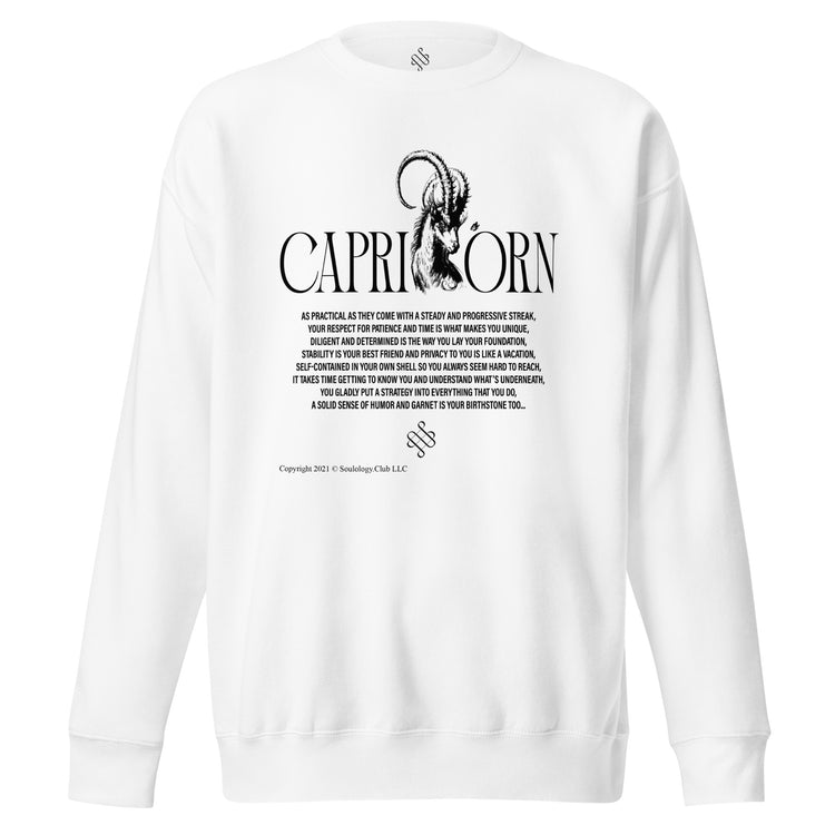 White Capricorn Unisex Zodiac Sweatshirt