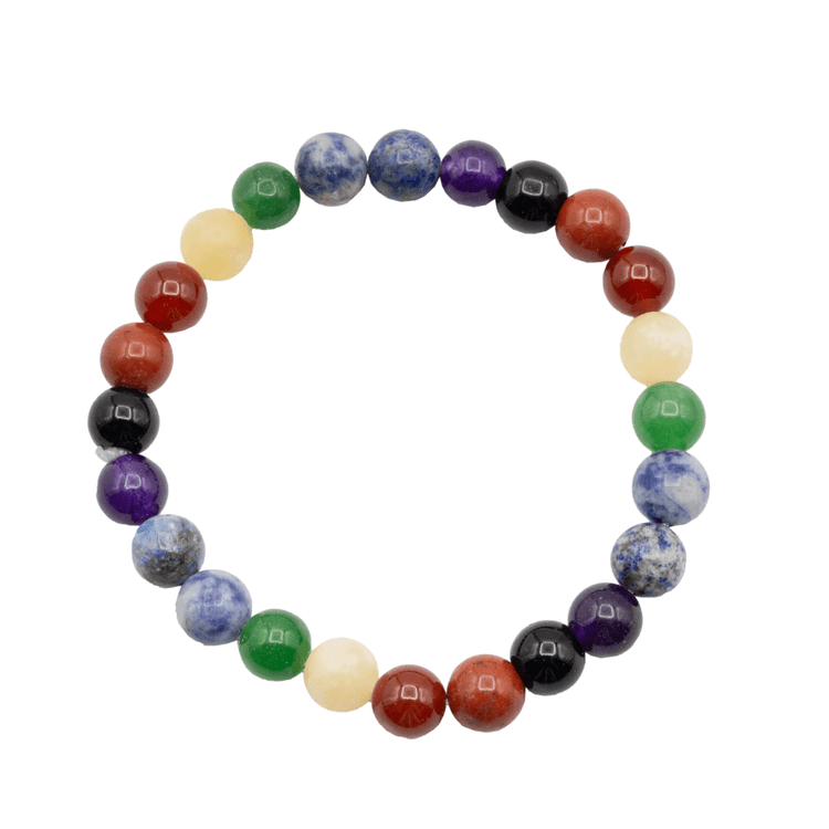 Multi-Crystal Tumbled Bead Stretch Bracelet