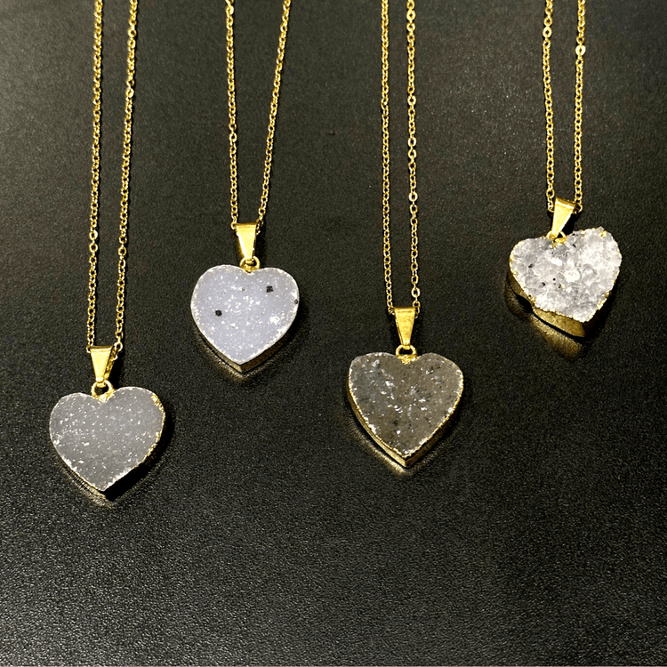 Crystal Druzy Heart Necklace