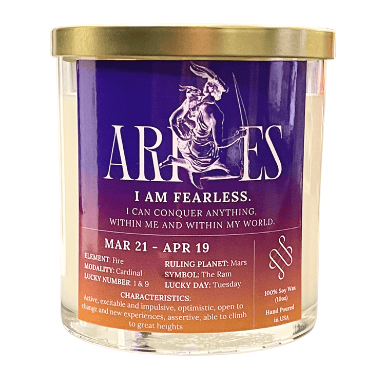 aries zodiac candle