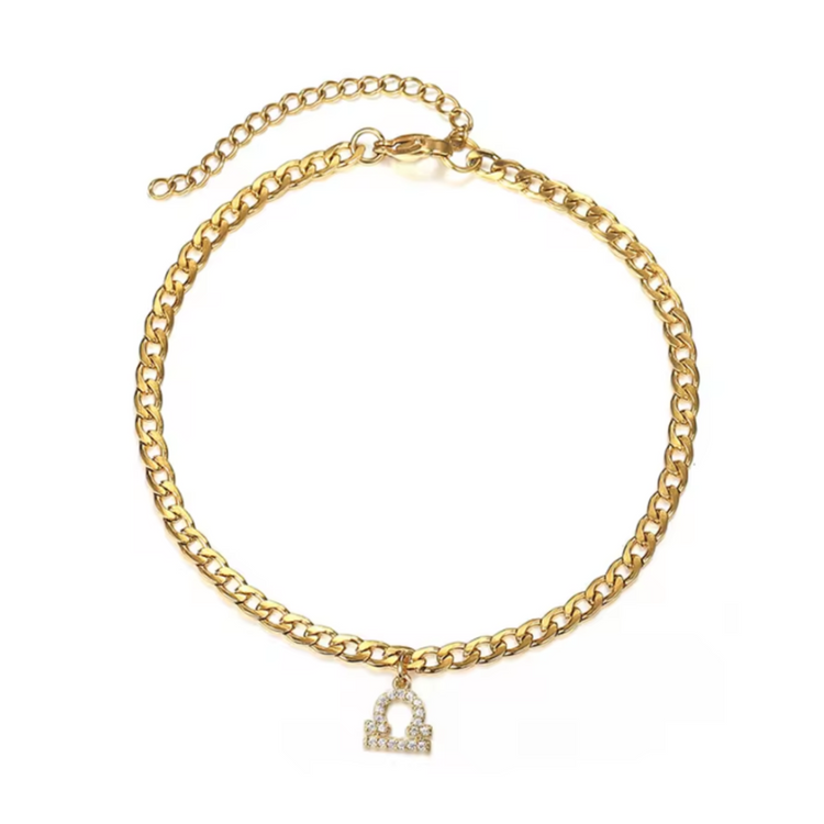 Zodiac Cuban Link Bracelet w/ Cubic Zircons