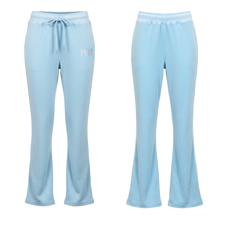 11:11 Angel Number Baby Blue Velour Set