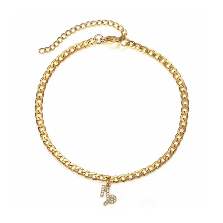 Zodiac Cuban Link Bracelet w/ Cubic Zircons