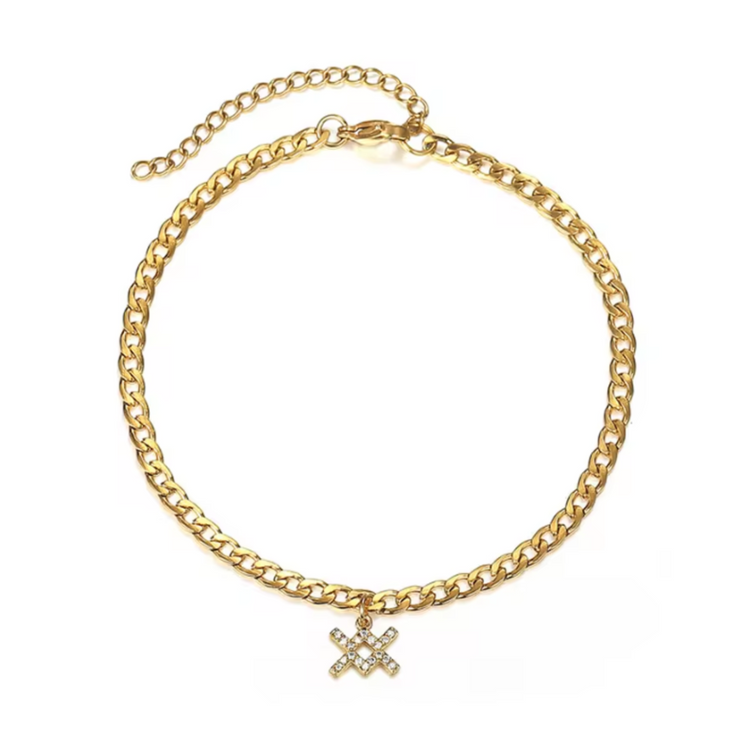 Zodiac Cuban Link Bracelet w/ Cubic Zircons