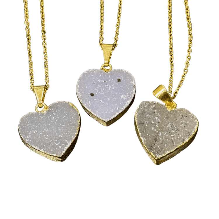 Crystal Druzy Heart Necklace