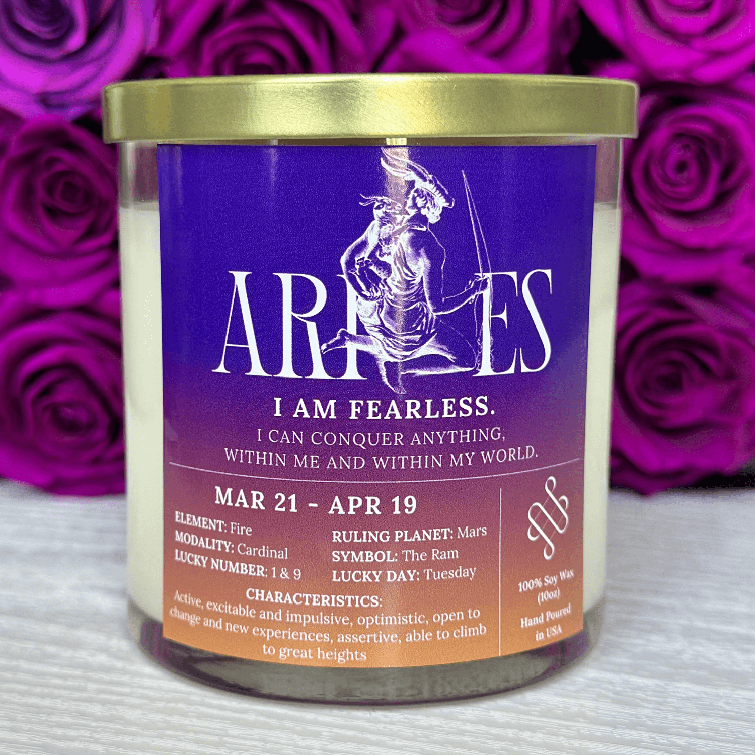 aries zodiac candle