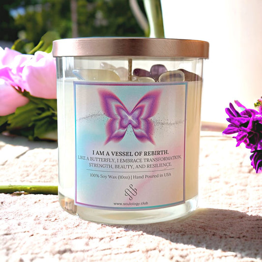 Rebirth Crystal Affirmation Candle