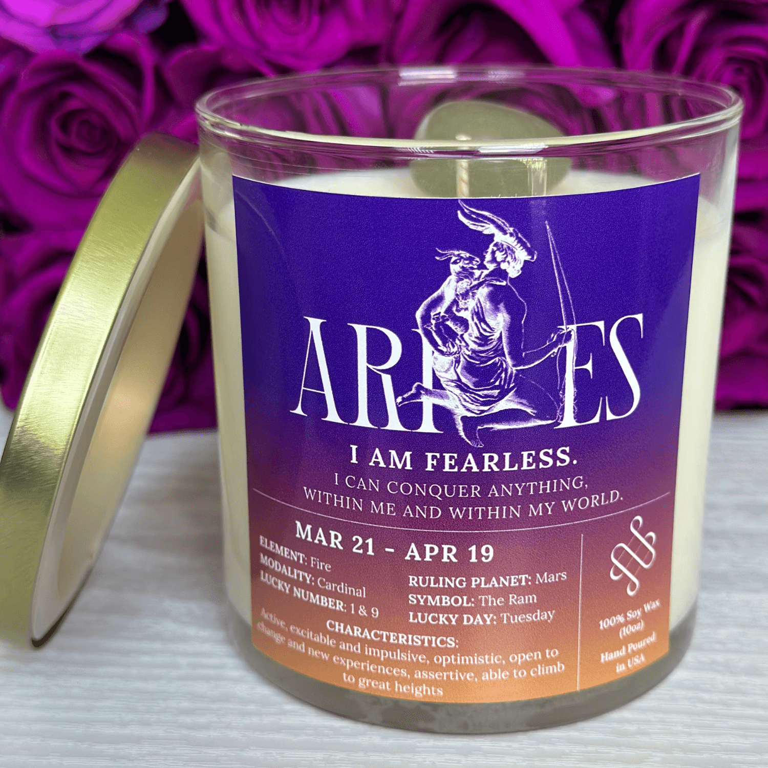 aries zodiac candle