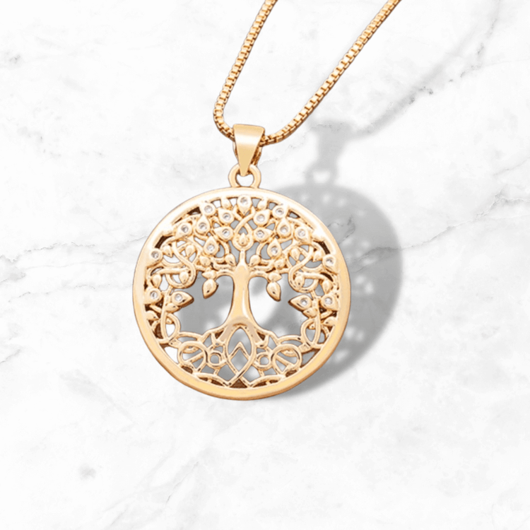 Tree of Life Necklace w/ Cubic Zircons