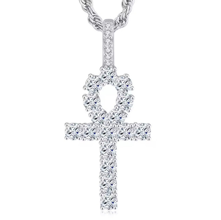 Ankh Neckalce w/ Cubic Zircons