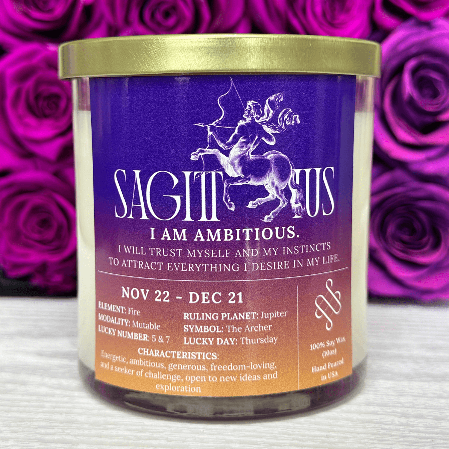 sagittarius zodiac candle