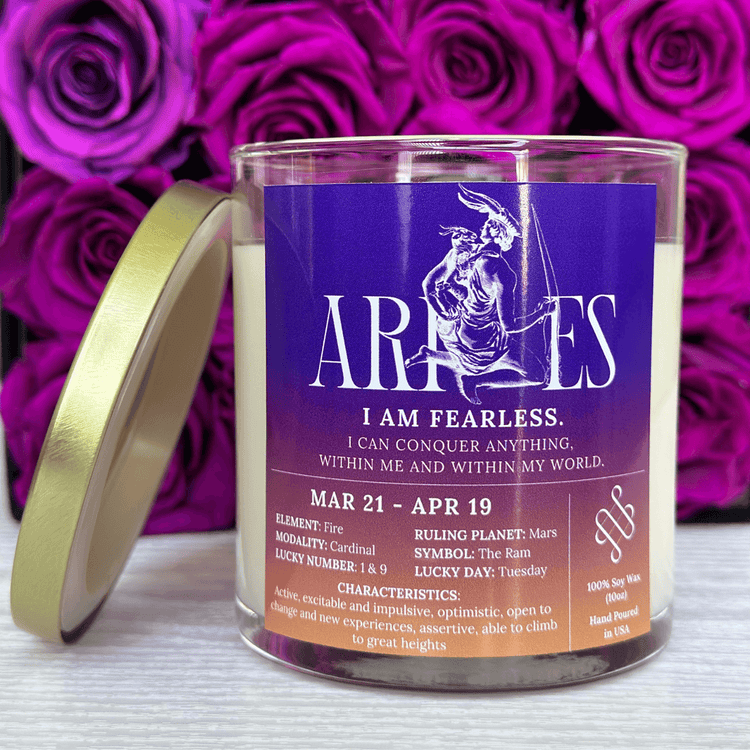 aries zodiac candle