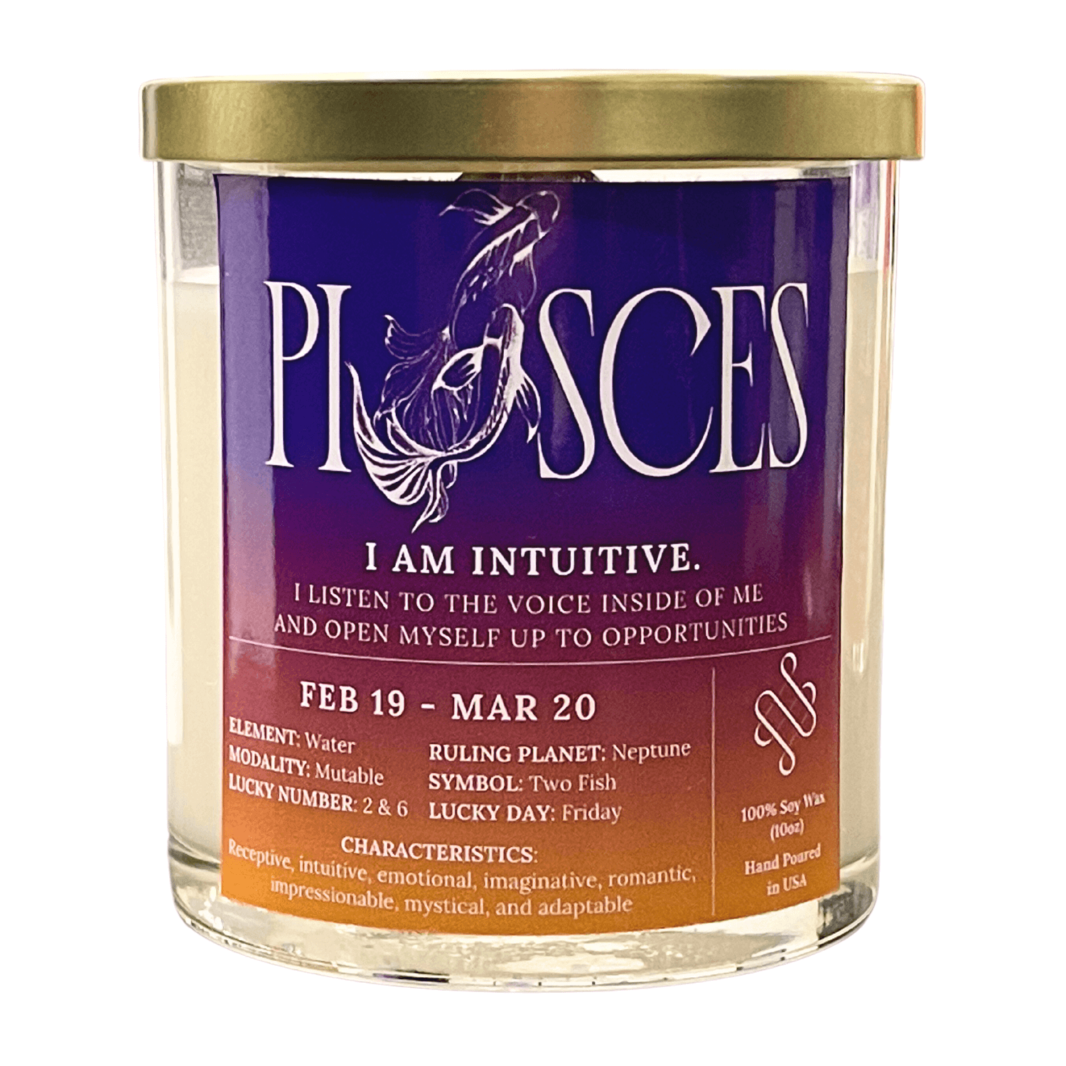 pisces zodiac candle