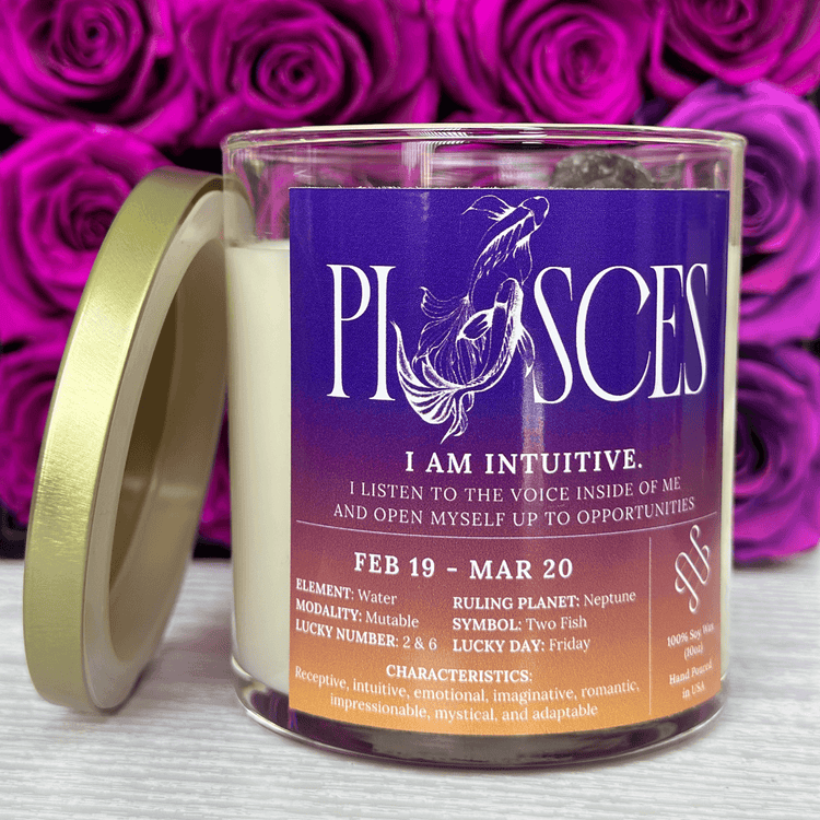 pisces zodiac candle