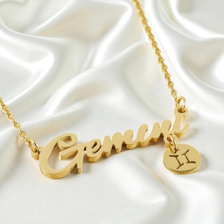 Zodiac Cursive Nameplate