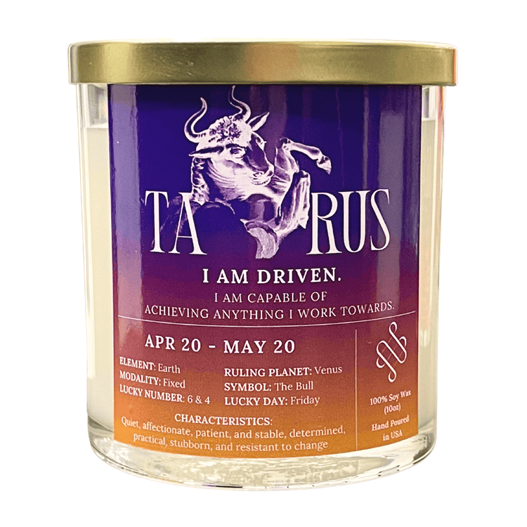 taurus zodiac candle