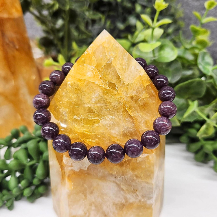 Lepidolite Crystal Bracelet - Soothe Anxiety | Inner Peace | Emotional Balance