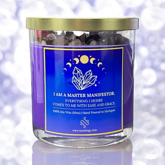 Master Manifestor Crystal Manifestation Candle - Manifestation Accelerator