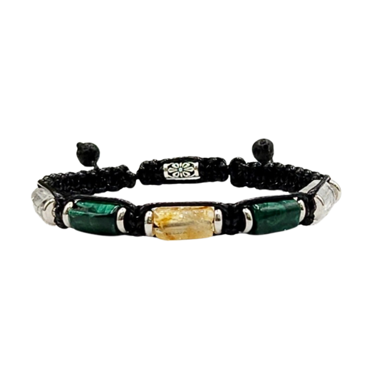 Transformation Woven Bracelet - Clear Quartz | Malachite | Citrine