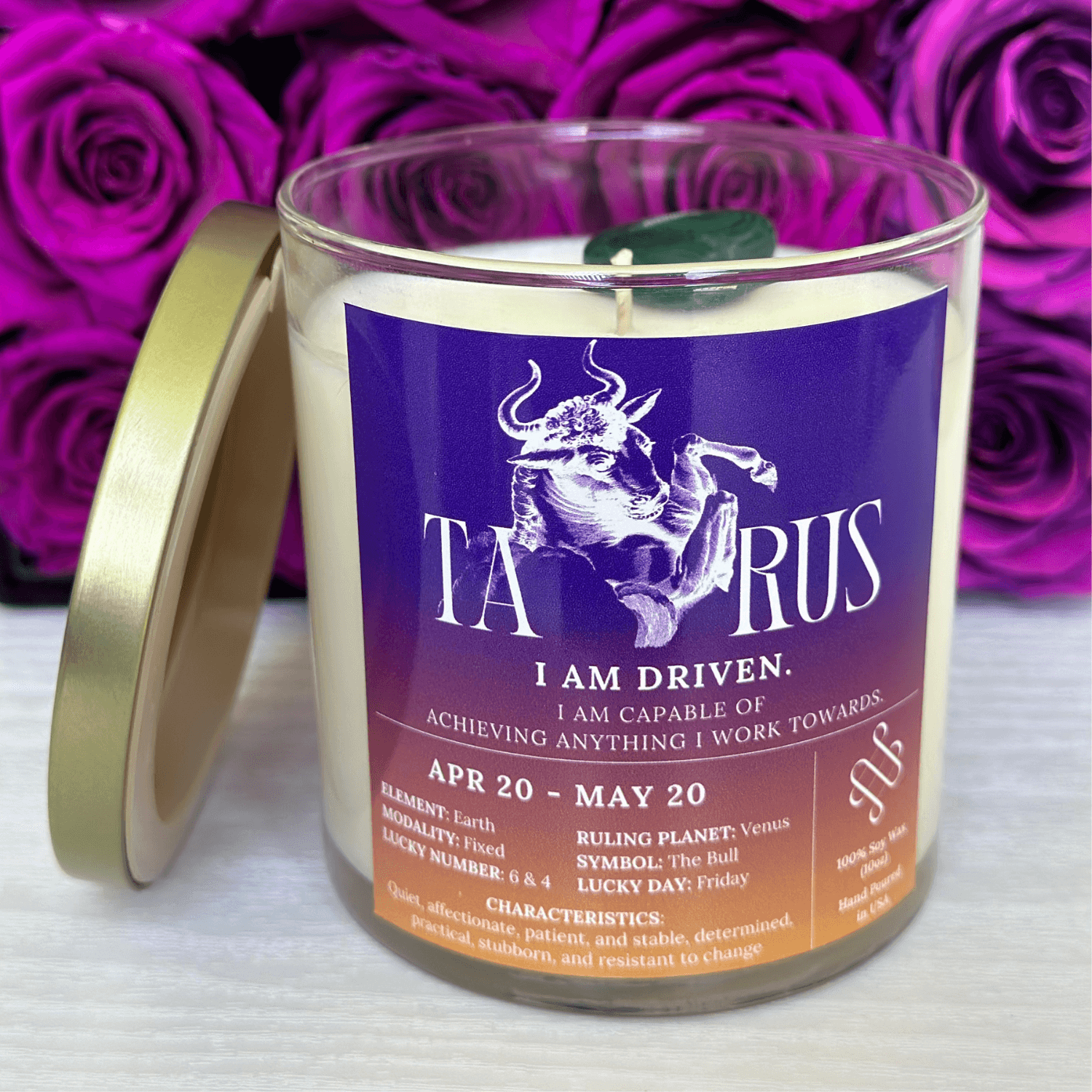 taurus zodiac candle