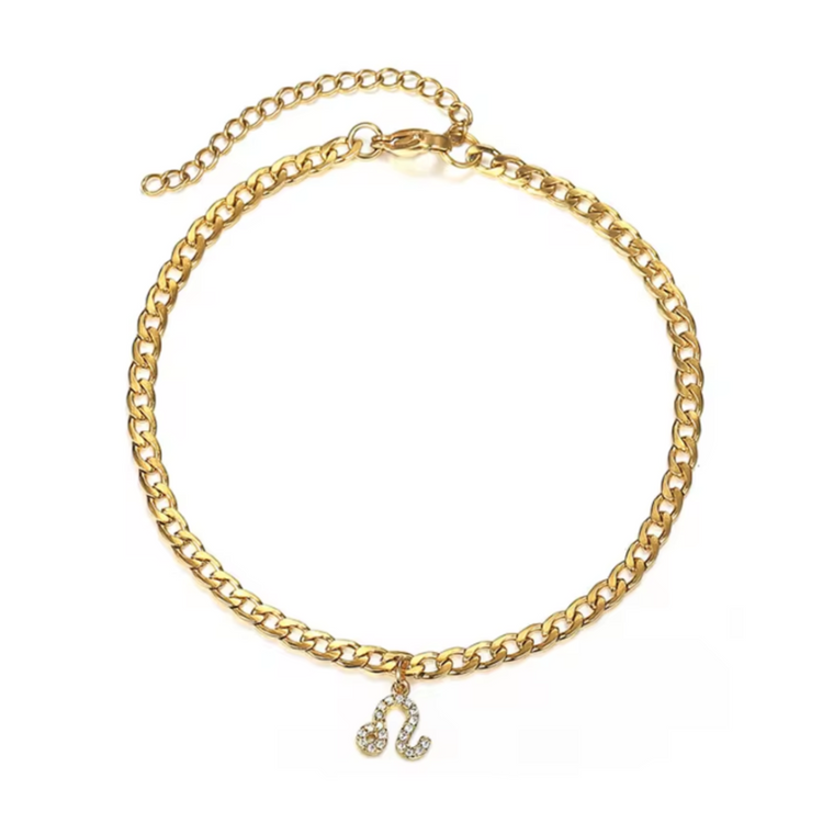 Zodiac Cuban Link Bracelet w/ Cubic Zircons