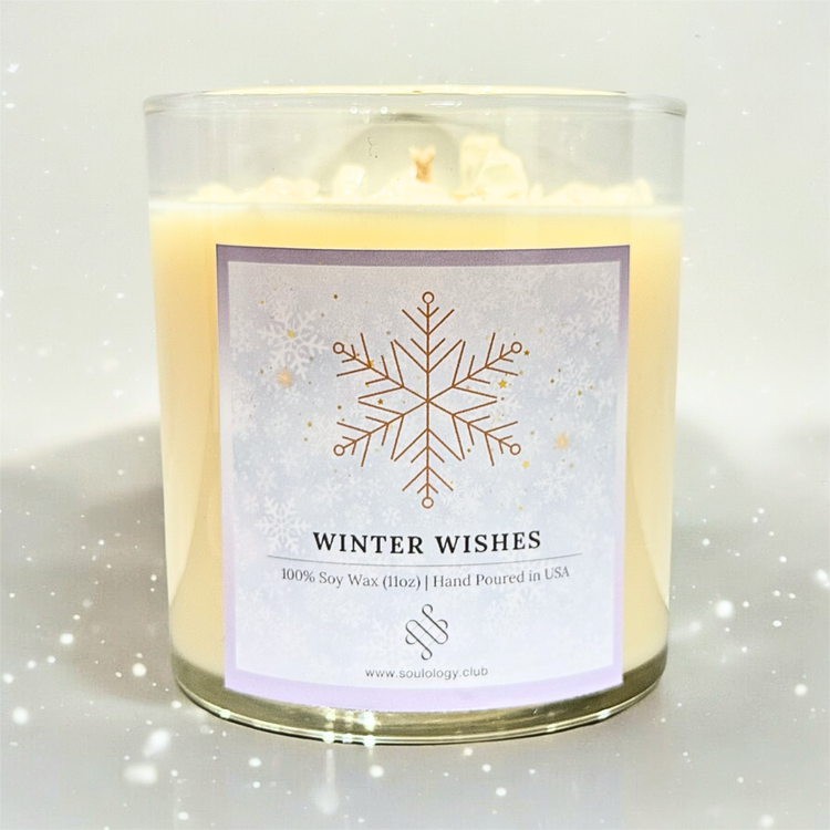 Winter Wishes Crystal Candle