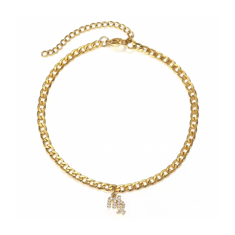 Zodiac Cuban Link Bracelet w/ Cubic Zircons