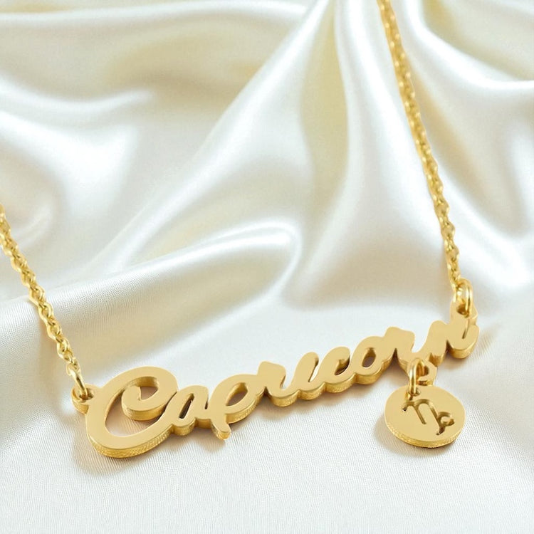 Zodiac Cursive Nameplate