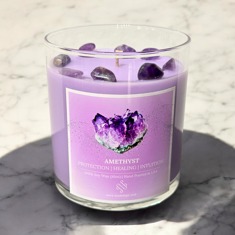 *NEW Amethyst Crystal Candle