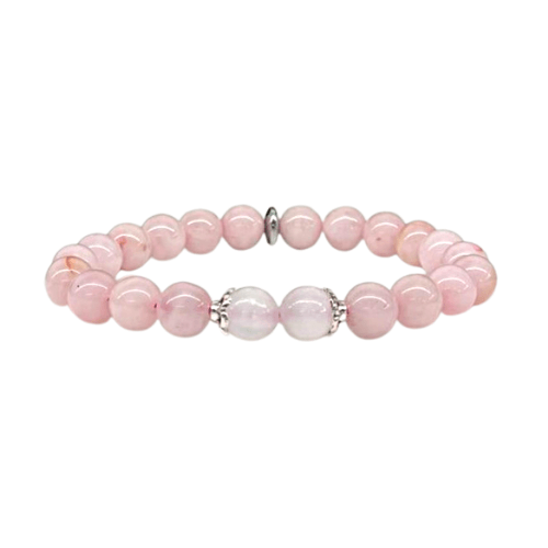 Rose Quartz & Selenite Crystal Bracelet - Love | Self-Love | Healing