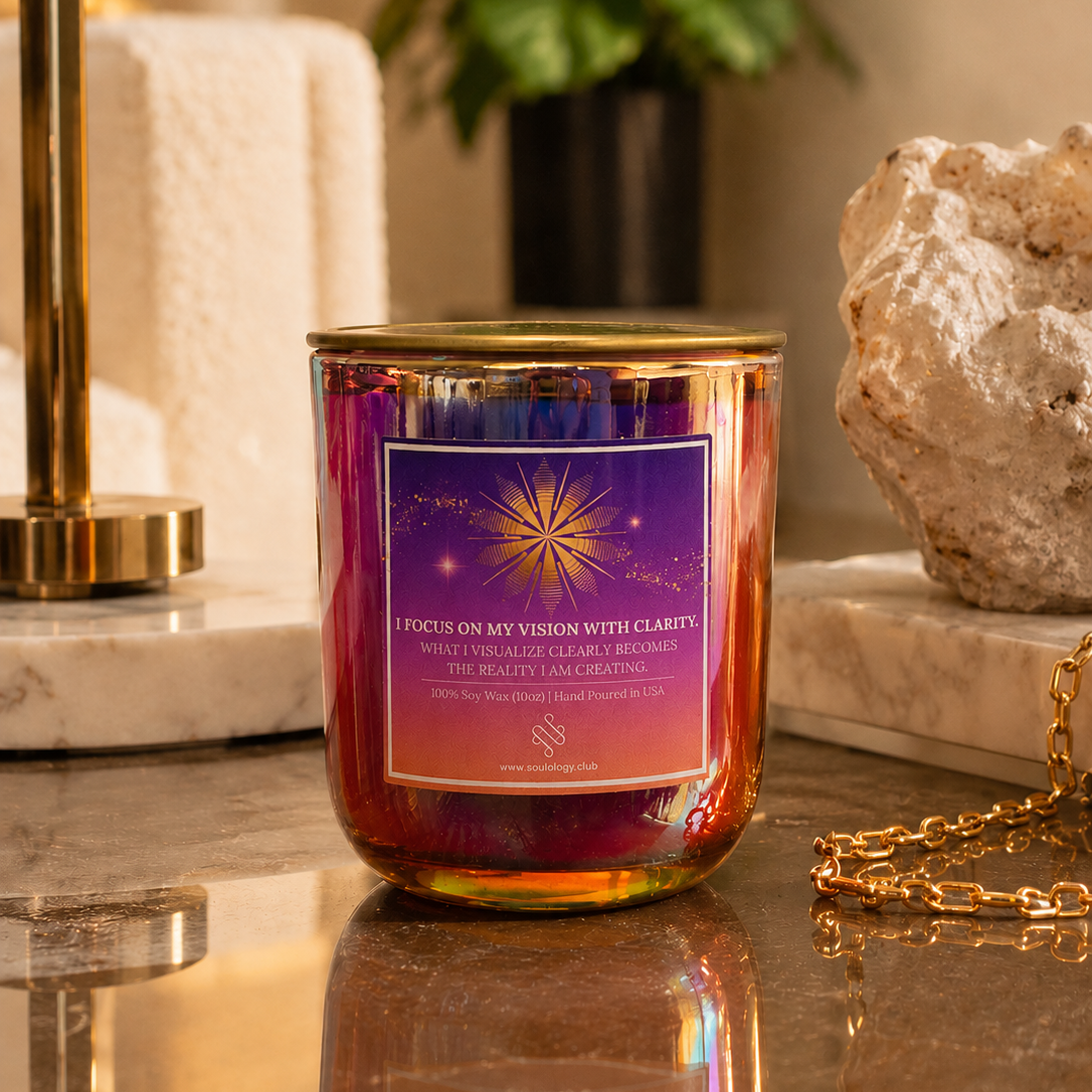 crystal candle for manifesting
