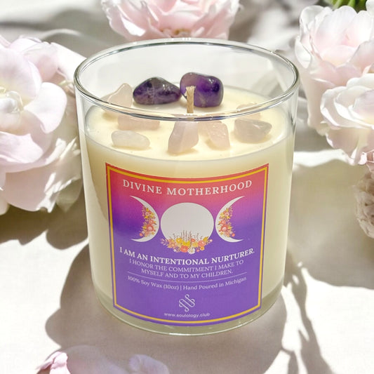 Divine Motherhood Crystal Candle - Limited Edition