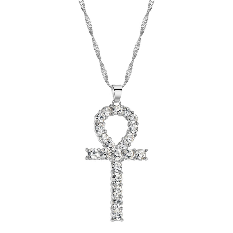 Ankh Neckalce w/ Cubic Zircons