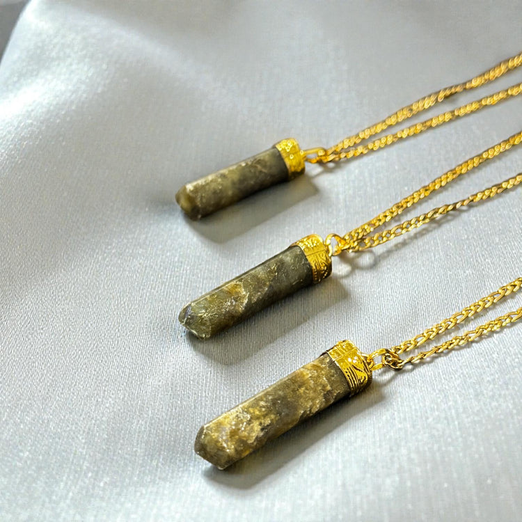 Labradorite 3-Sided Point Necklace