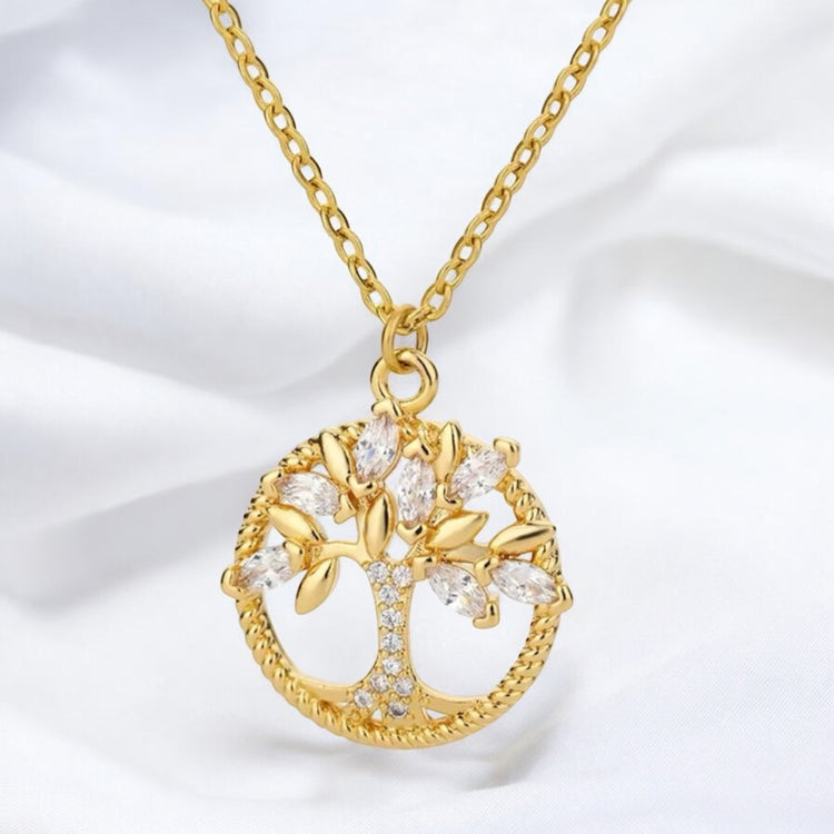 Tree of Life Necklace w/ Cubic Zircons