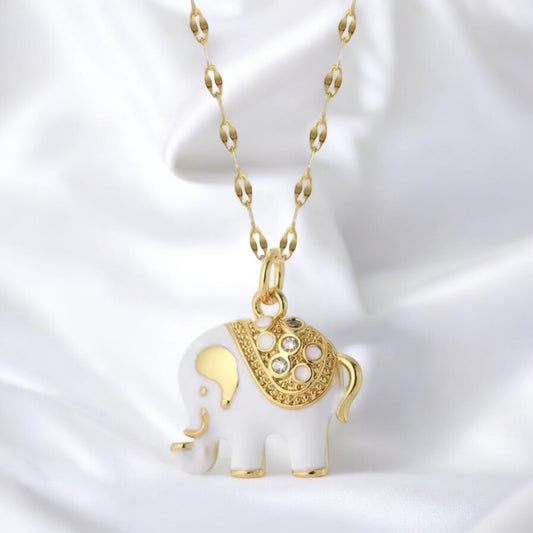 White Elephant Necklace w/ Cubic Zircons