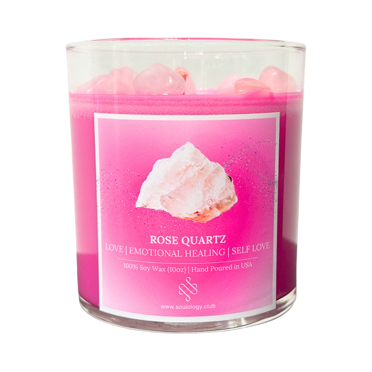 *NEW Rose Quartz Crystal Candle