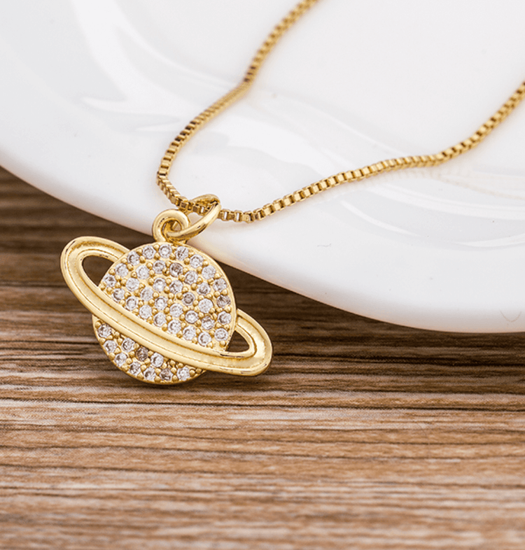 Saturn Gold Necklace