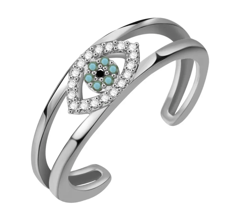 Evil Eye With Cubic Zircon Ring