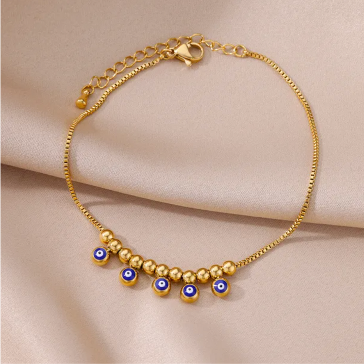 Evil Eye Gold Anklet