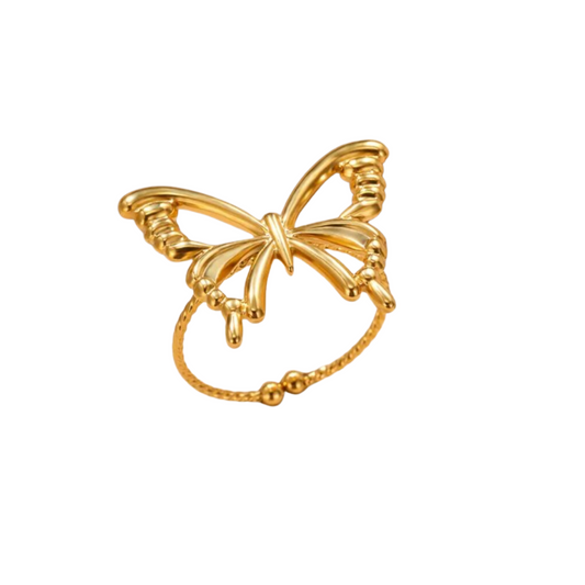 Large Gold Butterfly Ring - Beauty & Transformation