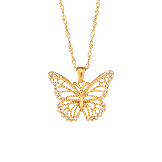 Butterfly Necklace w/ Cubic Zircon