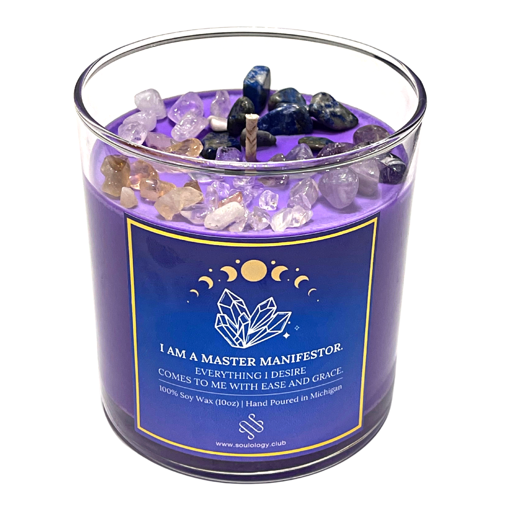 crystal manifestation candle